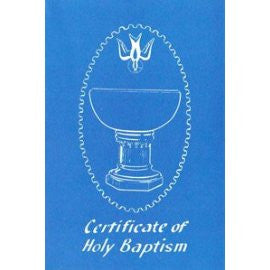 1928 Prayer Book Baptism Certificate  (19___)  $4.00 PER DOZEN while they last