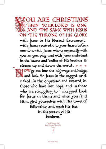 You Are Christians print by Frank Weston  (Print for the Narthex)