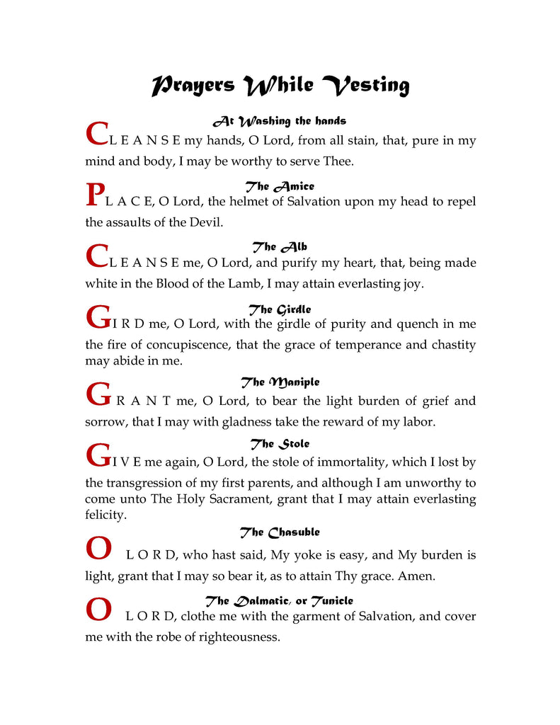 Prayers While Vesting