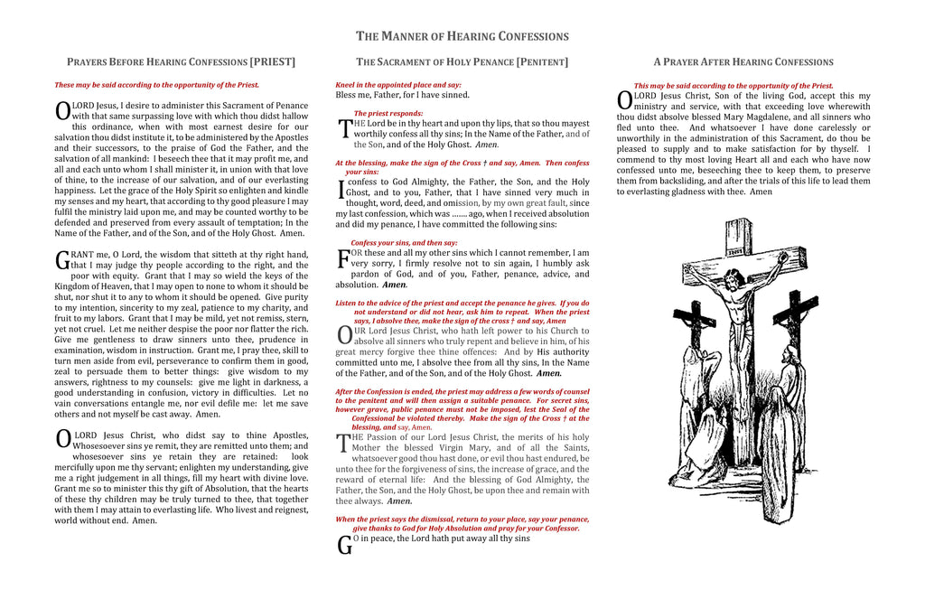 Frameable Documents for the Confessional Sold in a set of 2