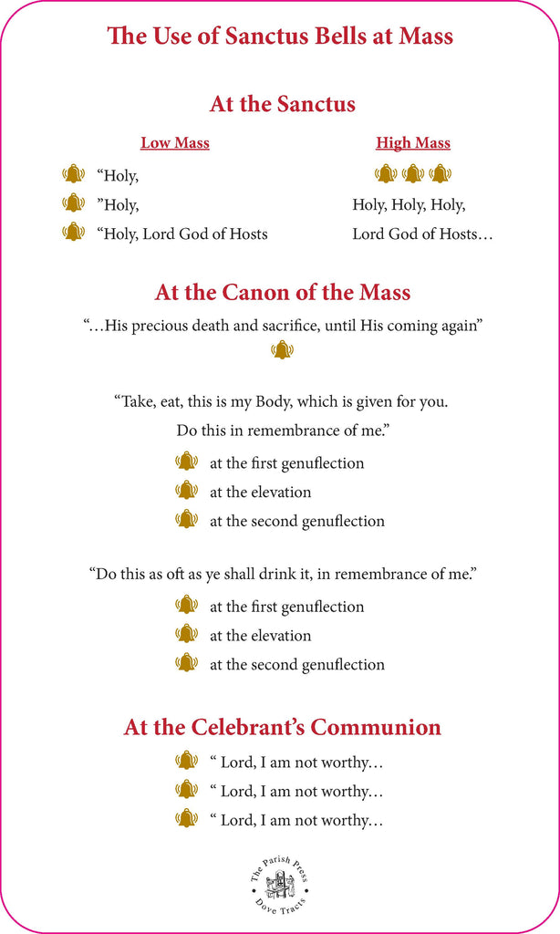 Two Sided Preparation for Mass Card with Sanctus Bells use on the back  $8.00 each