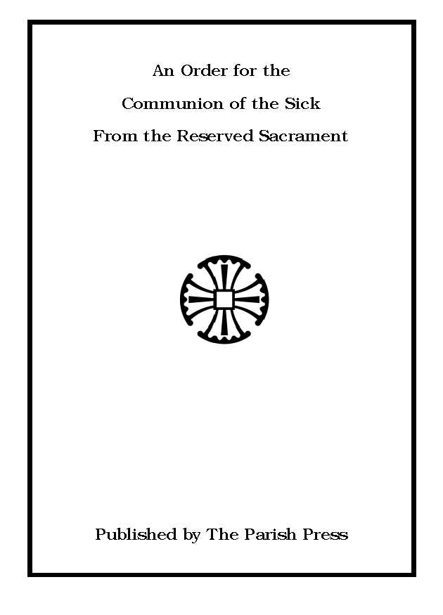 Order for the Communion of the Sick from the Reserved Sacrament card folder