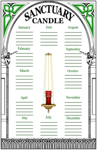 Sanctuary Lamp Candle Chart