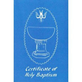 1928 Prayer Book Baptism Certificate  (19___)  $2.00 PER DOZEN while they last