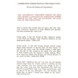 Holy Communion under Special Circumstances