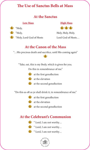 Two Sided Preparation for Mass Card with Sanctus Bells use on the back  $5.00 each